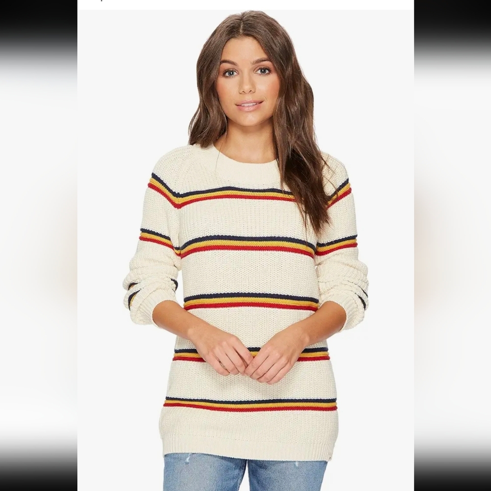 Rip Curl Raine Crew Multicolor Striped Sweater Small